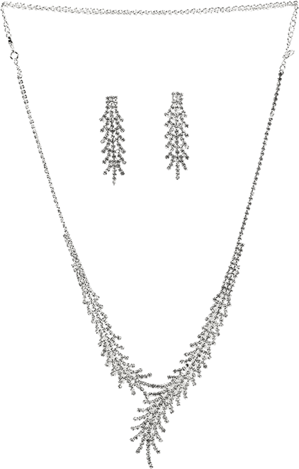 Women's Silver Bling Drop Jewellery Set