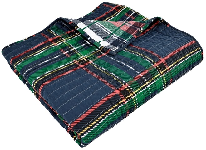 Spencer Red Plaid Reversible Quilted Throw, 60" x 50"