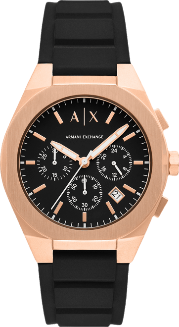 Men's Sync Quartz Chronograph Black Silicone Watch, 42mm