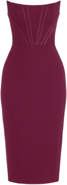 Women's Corset Strapless Midi Dress
