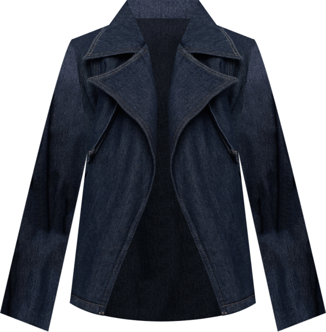 Women's Belted Short Denim Trench Coat