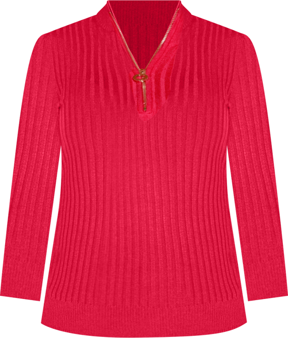 Women's Ribbed Quarter-Zip Sweater