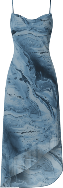 Women's Printed Chiffon Cowl Assy Maxi Dress