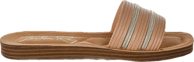 Zosaya Faux Zipper Detail Slip Ons Sandals Women