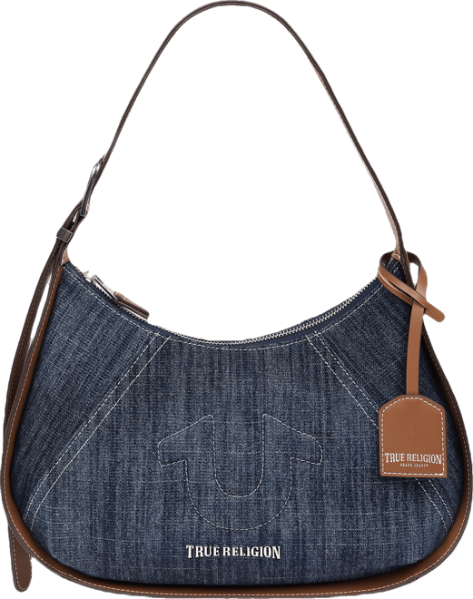 Denim Raised Horseshoe Hobo