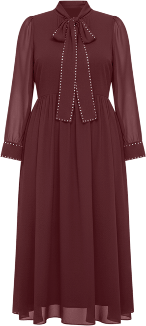 Women's Kara Stud Tie Neck Maxi Dress