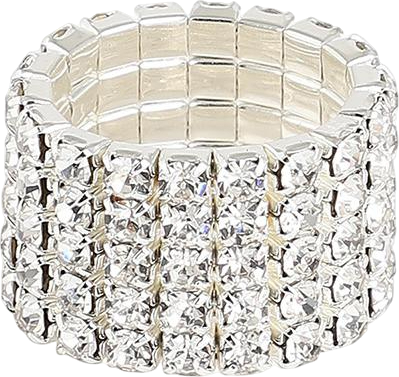 Women's Silver Bling Strand Band Ring