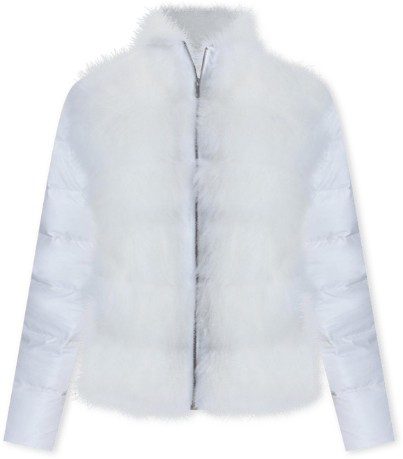 Women's Cashmere Goat Trimmed Puffer Jacket
