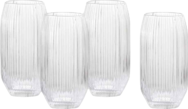 Estiva Textured Highball Sparkling Cocktail Glasses, Set of 4