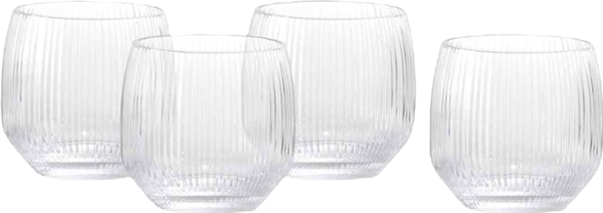 Estiva Textured Double Old-Fashioned Glasses, Set of 4