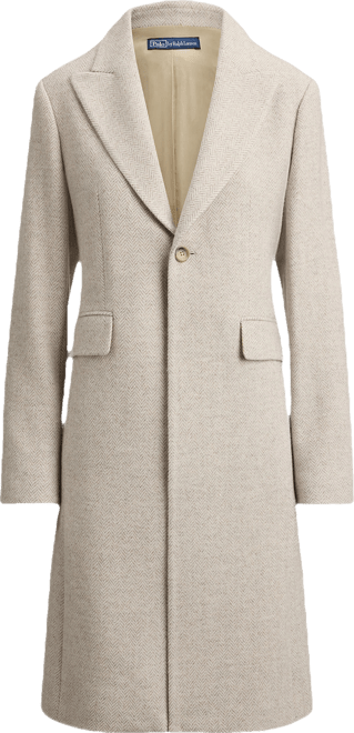 Women's Herringbone Peak Lapel Coat
