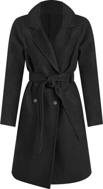 Women's Belted Notch Collar Coat