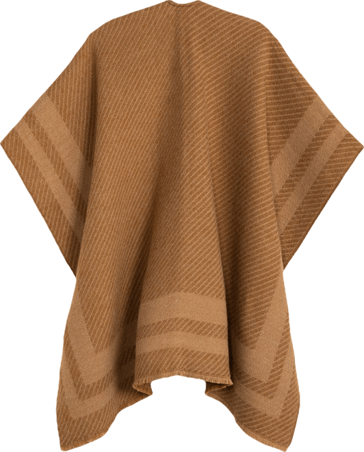 Woven Twill-Border Ruana