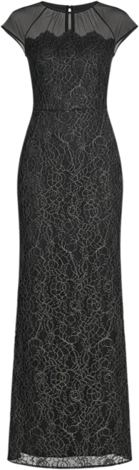 Women's Cap Sleeve Shirred Long Gown