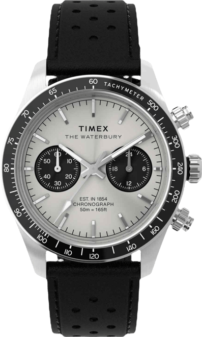 Men's Quartz Analog Black Leather Watch, 39mm