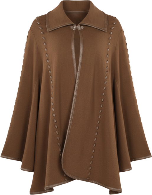 Women's Hooded Sleeved Cape with Clasp