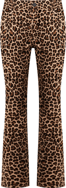 Petite Animal-Print Mid-Rise Bootcut Pants