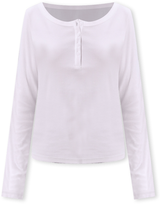 Women's Long Sleeve Ribbed Knit T-Shirt