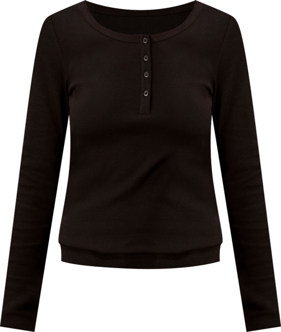 Women's Long Sleeve Ribbed Knit T-Shirt