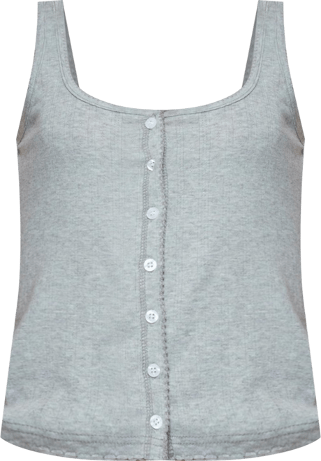 Womens Gwenne Pointelle Button Up Tank Top