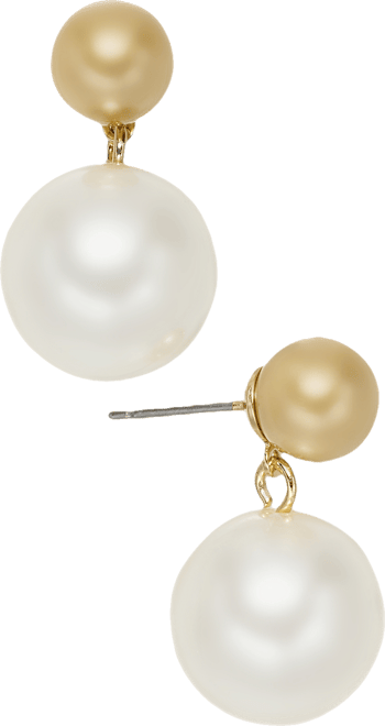 Bead & Imitation Pearl Drop Earrings