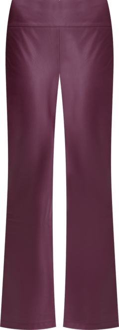 Women's Faux-Leather High-Rise Flared Pants, Macy's Exclusive