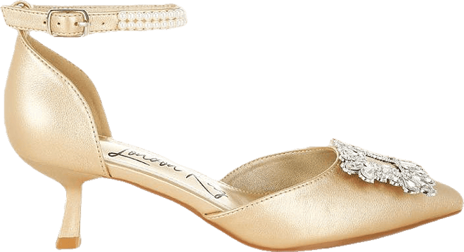 Onkana Diamante Brooch Kitten Heel Sandals Women