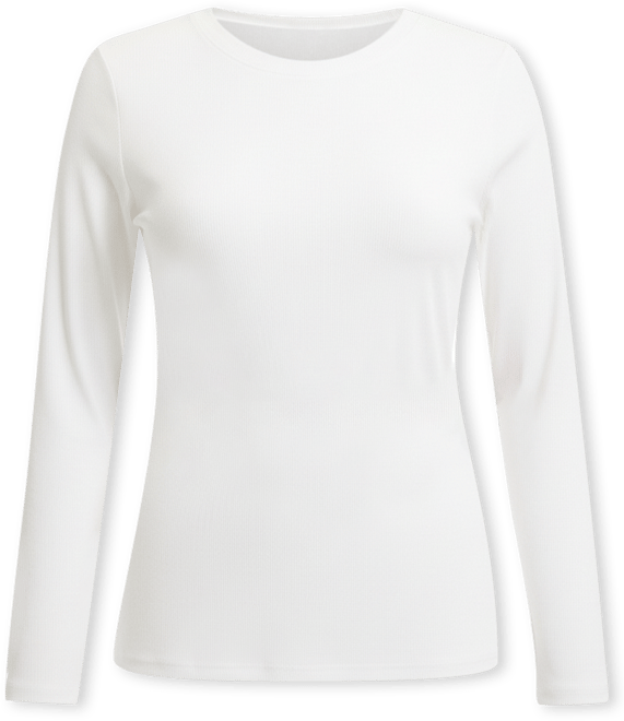 June + Vie Women's Plus Size Ribbed Crewneck Top