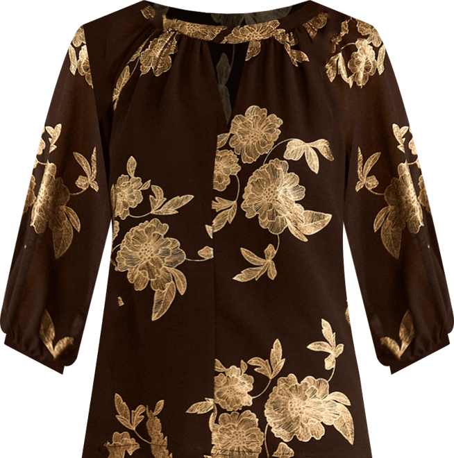 Women's Printed Puff Sleeve Top