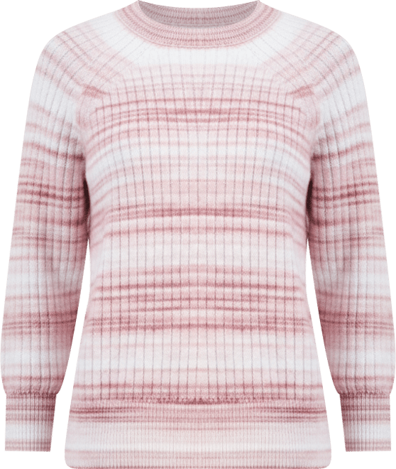 Women's Space-Dye Long-Sleeve Crewneck Sweater, Macy's Exclusive