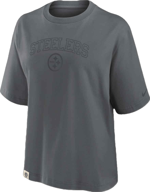 Women's Charcoal Pittsburgh Steelers Glory Arch Boxy T-Shirt