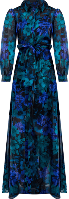 Women's Floral-Print Maxi Shirtdress