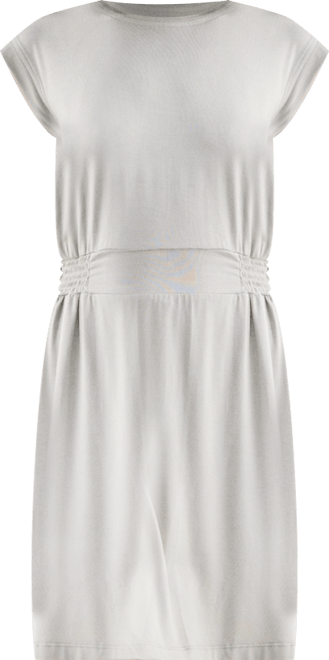 Women's Short Dress With Smocking Side Detail in Light Olive