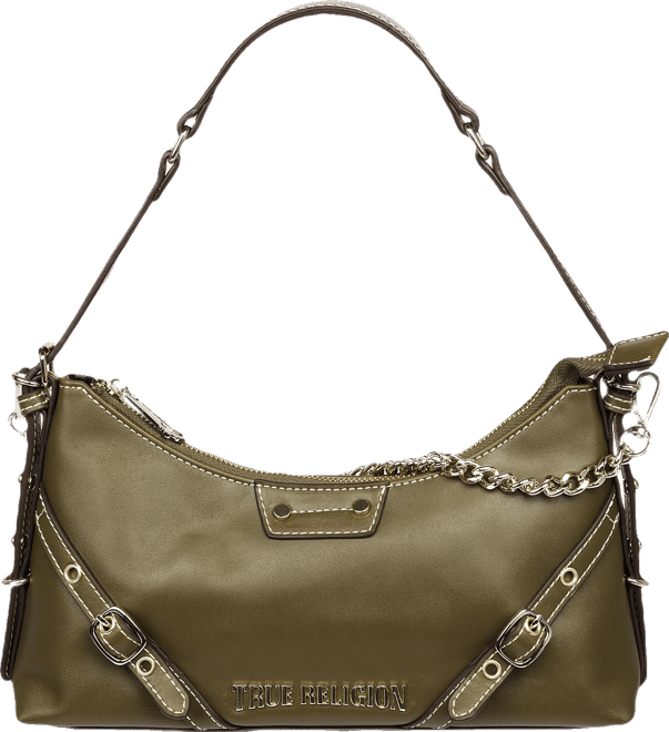 Smooth Pu Belted Shoulder Bag