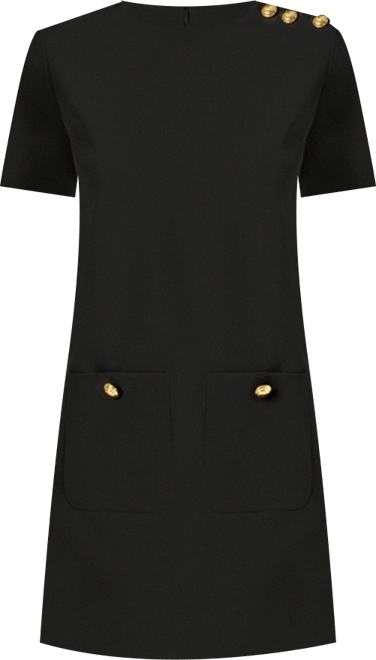 Women's Gold Button Detailed Mini Dress