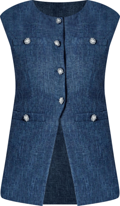 Women's Textured Fabric Long Vest