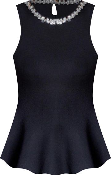 Women's Jewel Trim Peplum Top