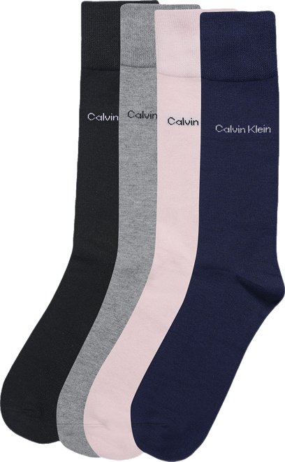 Men's 4-Pack Flat-Knit Crew Dress Socks