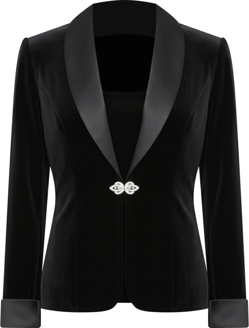 Alex Evenings Petite Satin-Trimmed Velvet Jacket & Top Twinset