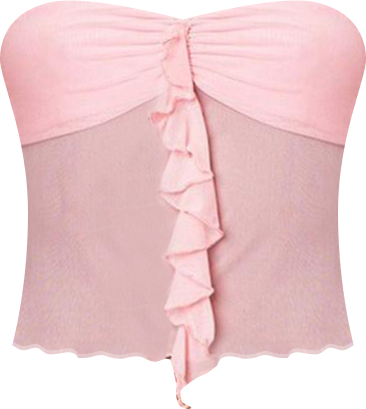 Women's Solange Ruffle Mesh Tube Top