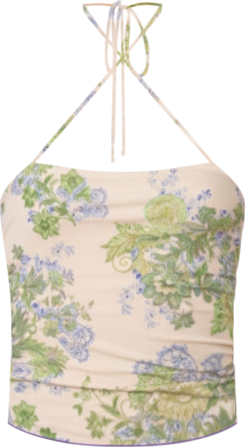 Women's Garden Party Printed Mesh Top
