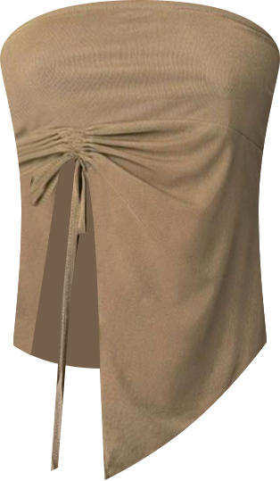 Womens Joy Asymmetric Sheer Mesh Tube Top