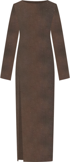 Women's Shiny Mesh Maxi Slit Dress