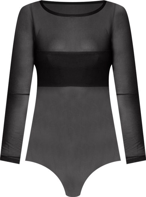 Women's Sheer mesh bandeau bodysuit