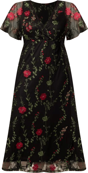 Women's Plus Size Embroidered Elegance Evening Gown