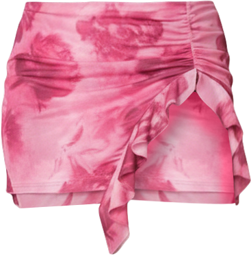Women's Wanda Printed Mesh Ruffled Mini Skirt