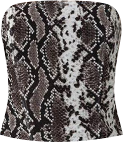Womens Snakeskin Strapless Mesh Corset