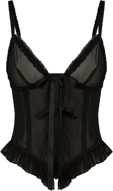 Womens Ribbon Tie Sheer Mesh Top