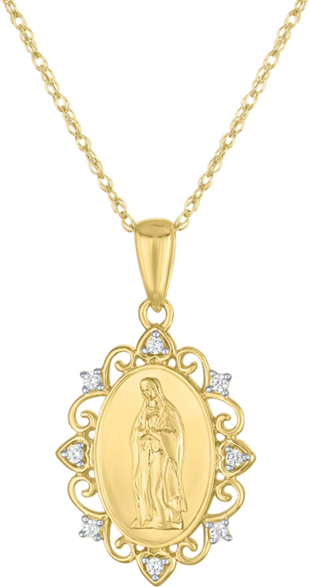 Diamond Pendant Necklace (1/20 ct. t.w.) in 10K Yellow Gold