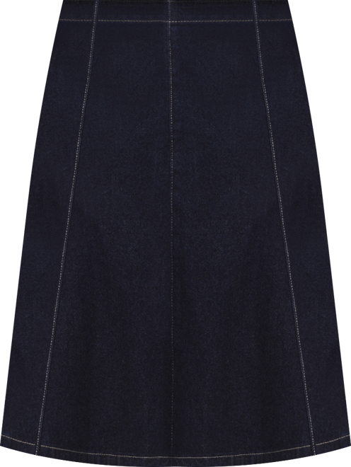 Women's Stitching Detail Denim Midi Skirt
